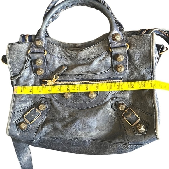 BALENCIAGA Moto Le City Giant Blue 
Lambskin Leather Handbag &  Wallet - Picture 12 of 17